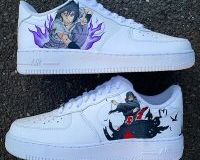 custom air force 1 sneakers with naruto-themed symbols