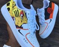 high-quality custom air force 1 sneakers with naruto elements