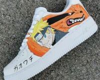 eye-catching custom nike air force 1 sneakers with naruto motifs