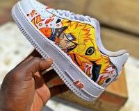 durable custom air force 1 sneakers with naruto symbols