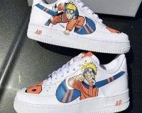 stylish custom air force 1 sneakers with naruto motifs